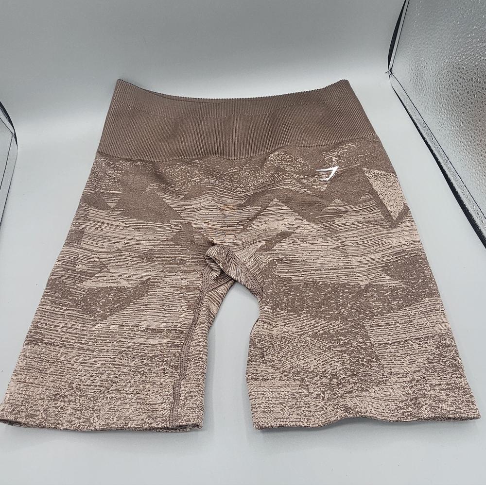 Gymshark Adapt Ombre Small Seamless Shorts Triangle Penny Brown Gym Athletic